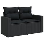 vidaXL Salon de jardin 6 Pièces avec coussins noir résine tressée