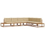 vidaXL Ensemble de canapés d'extérieur 6 pc Naturel et Beige