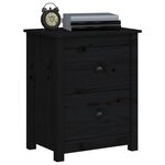 vidaXL Tables de chevet 2 Pièces Noir 50x35x61 5 cm Bois de pin massif