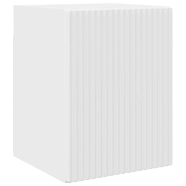 vidaXL Meuble TV mural Montage mural Blanc Brillant 30 x 31 x 40 cm