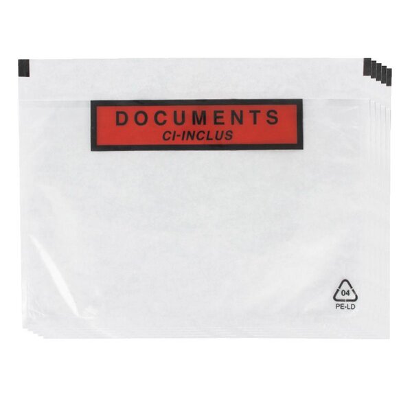 Lot de 5 pochettes d'expédition autocollantes A5 transparentes