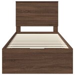 vidaXL Cadre de lit avec tiroir Chêne brun 90 x 190 cm Bois Ingénierie