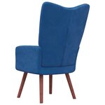 vidaXL Chaise de relaxation Bleu Velours
