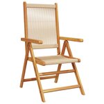 Set de jardin 7 pièces vidaXL beige en bois d'acacia et en poly rotin