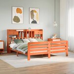 vidaXL Lit bibliothèque sans matelas cire marron 180x200 cm pin massif