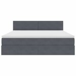 vidaXL Lit de Rangement avec matelas Gris foncé 180 x 200 cm Velours