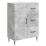 vidaXL Buffet Gris béton 66 x 34 5 x 89 5 cm Bois d'ingénierie