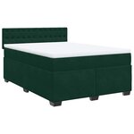 vidaXL Sommier à lattes de lit et matelas Vert foncé 140x200cm Velours