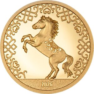Pièce de monnaie en Or 1000 Togrog g 0.5 Millésime 2026 HORSE