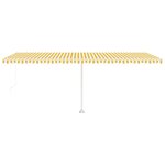 vidaXL Auvent manuel rétractable sur pied 600x300 cm Jaune/Blanc