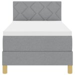vidaXL Lit à ressorts avec matelas Gris clair 80 x 200 cm tissu