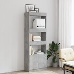 vidaXL Buffet haut 63x33x180 cm gris béton bois d'ingénierie