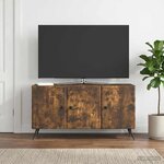 vidaXL Meuble TV Chêne fumé 99 x 34 5 x 50 cm Bois d'ingénierie