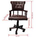 vidaXL Chaise de bureau pivotante Marron