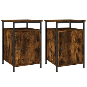 vidaXL Tables de chevet 2 Pièces chêne fumé 40x42x60 cm bois d'ingénierie
