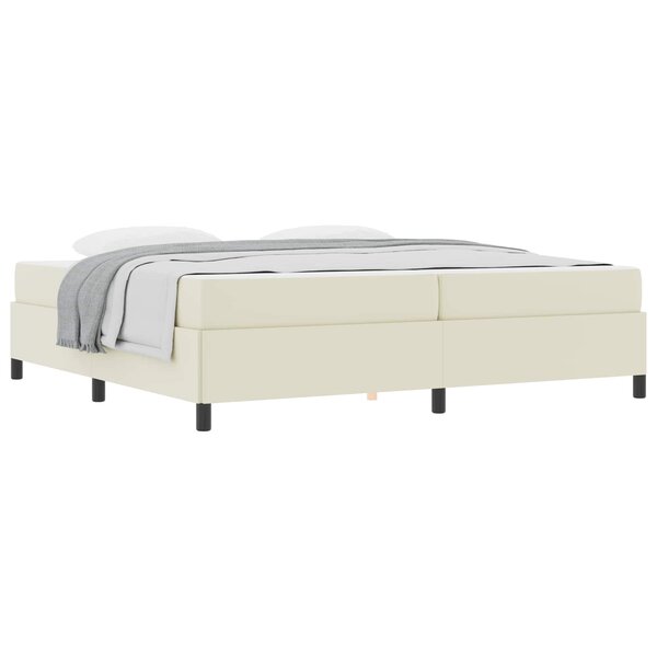 vidaXL Cadre de lit avec matelas Crème 200 x 200 cm tissu