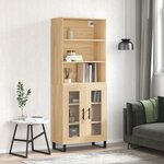 vidaXL Buffet haut Chêne sonoma 69 5x34x180 cm Bois d'ingénierie