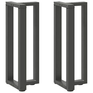 vidaXL Pieds de table console en T  2 pièces  anthracite  25 x 28 x (72-73) cm  acier