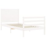 vidaXL Cadre de lit sans matelas blanc 90x200 cm bois massif