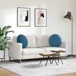 vidaXL Coussins de siège 2 pc Velours Bleu Ø50 x 19 cm