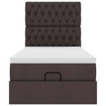 vidaXL Cadre de lit ottoman avec matelas marron foncé 100x200 cm tissu