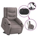 vidaXL Fauteuil inclinable taupe tissu