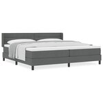 vidaXL Lit Box Spring avec matelas gris foncé  200 x 200 cm  en tissu