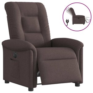 vidaXL Fauteuil inclinable électrique Marron foncé Tissu
