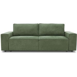Canapé convertible 3 places - Tissu Loft Olive - Coffre de rangement - 239 x 117 x 65 cm