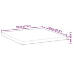 vidaXL Dessus de table carré 70x70x2 cm bois massif d'acacia