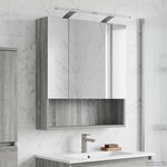 vidaXL Armoire Miroir de Salle de Bain Gris Sonoma 60 x 14.5 x 70 cm