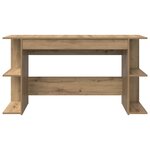 vidaXL Bureau chêne artisanal 140 x 50 x 75 cm Bois d'ingénierie