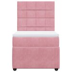 vidaXL Sommier à lattes de lit avec matelas Rose 90x190 cm Velours