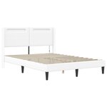 vidaXL Cadre de lit avec matelas Blanc 140 x 190 cm Simili cuir