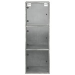 vidaXL Armoire murale avec portes en verre gris béton 35x37x100 cm