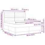 vidaXL Lit avec matelas à ressorts Gris foncé 180x200 cm en tissu.