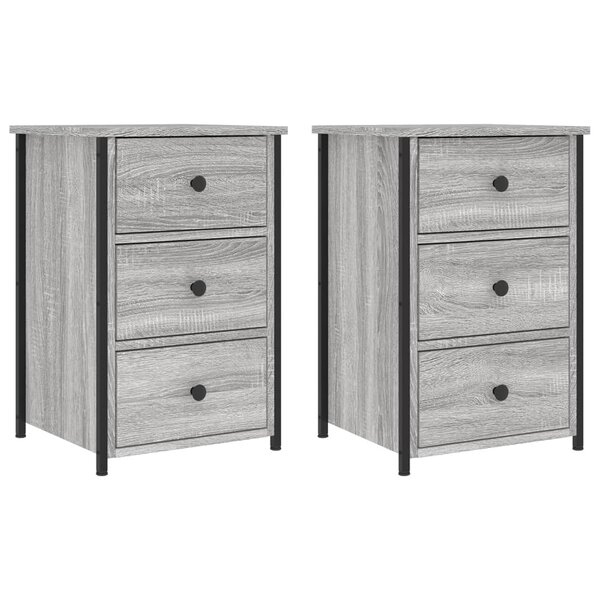 vidaXL Tables de chevet 2 Pièces sonoma gris 40x36x60cm bois d'ingénierie