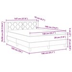 vidaXL Lit à ressort avec matelas crème  140 x 190 cm  tissu.