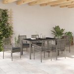 vidaXL Ensemble de salle à manger pour jardin 7 Pièces Gris Poly rotin