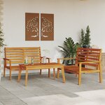 vidaXL Ensemble de salon de jardin 3 Pièces bois d'acacia solide