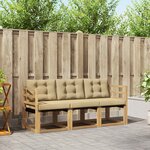 vidaXL Ensemble de canapés d'extérieur 3 pc Blanc et Beige