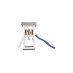 AXI Beach Tower avec Balancoire Double Marron Blanc Bleu Toboggan