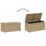 vidaXL Boîte de rangement de jardin mélange beige 190L résine tressée