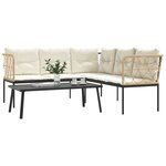 vidaXL Ensemble de canapés de jardin et coussins noir acier textilène