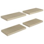 vidaXL Étagères murales flottantes 4 Pièces chêne 50x23x3 8 cm MDF