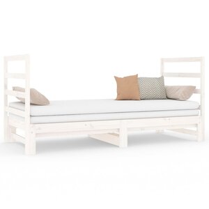vidaXL Lit coulissant sans matelas blanc 2x(90x190) cm