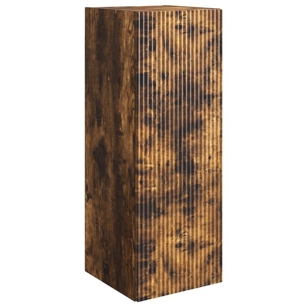vidaXL Armoire Murale Chêne fumé 33 x 34 5 x 90 cm Bois d'ingénierie