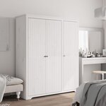 vidaXL Garde-robe BODO blanc 146x53 5x173 cm bois massif de pin
