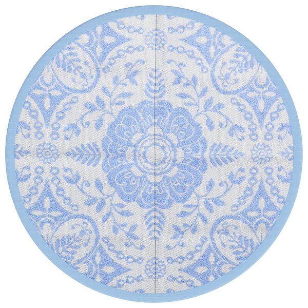 vidaXL Tapis d'extérieur bleu azuré Ø120 cm PP