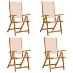 vidaXL Chaises pliables de jardin lot de 4 bois d'acacia et textilène
